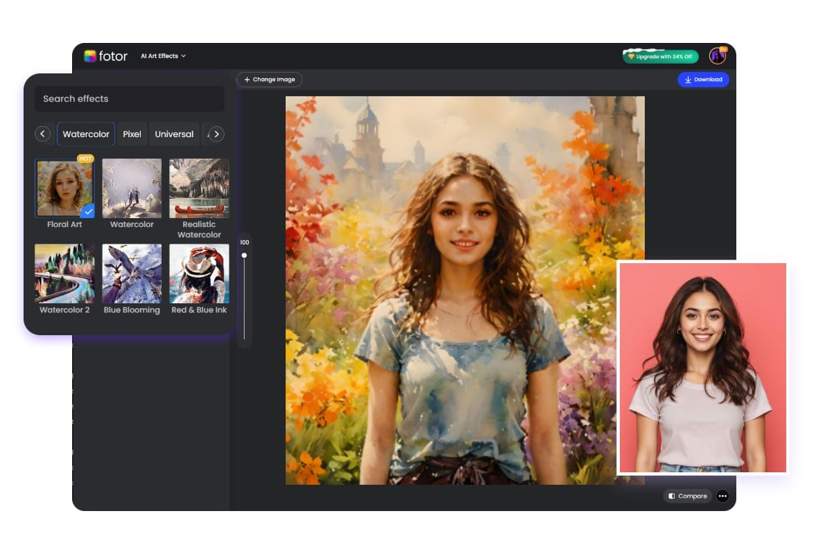 写真を水彩画に加工する方法
