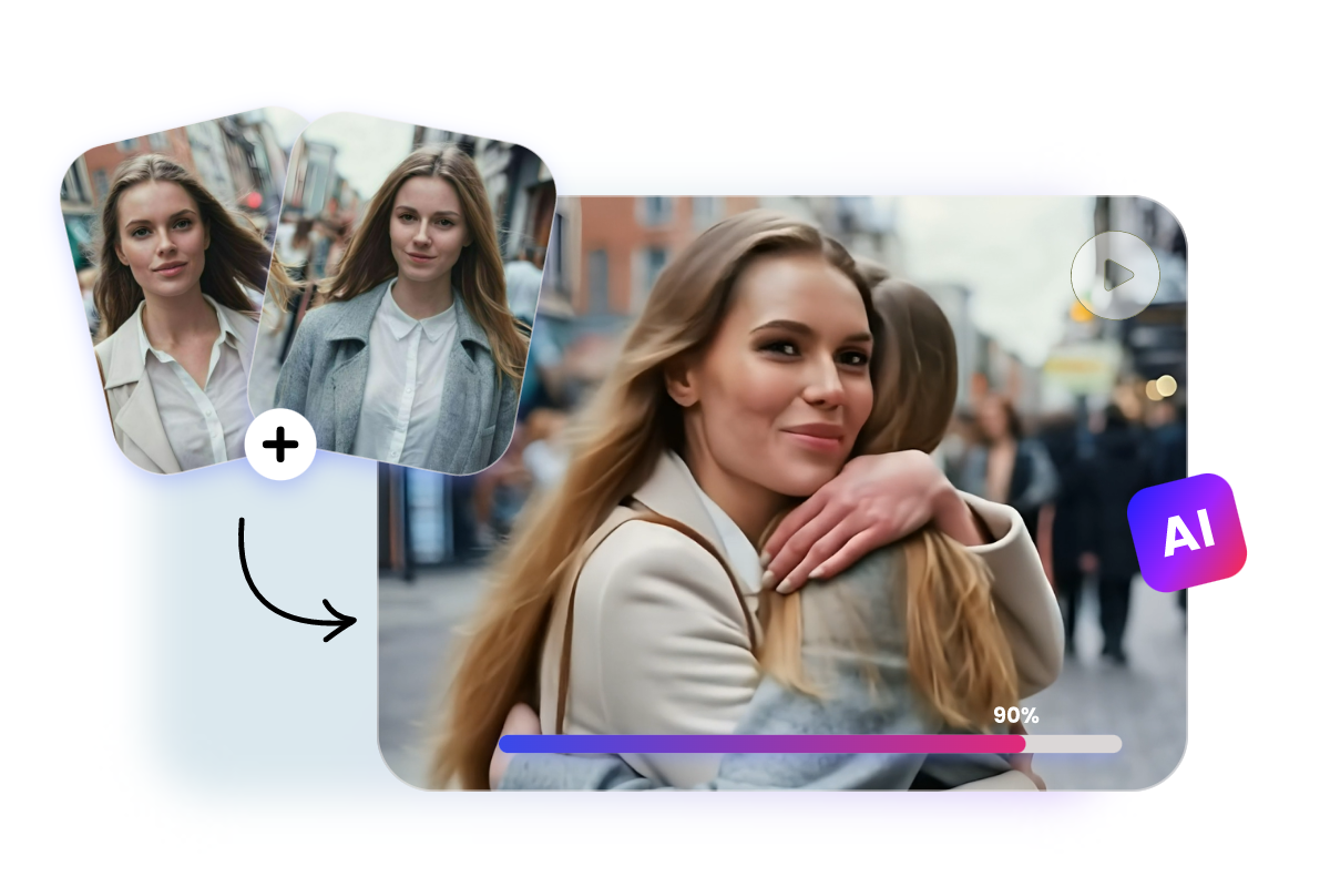 Umarme deine Freunde mit fotors ai hug video generator