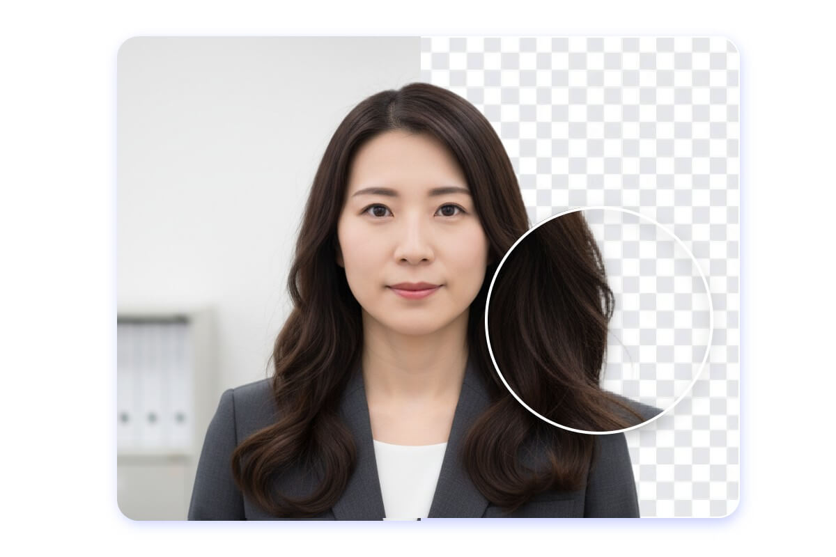 精密な自動背景除去