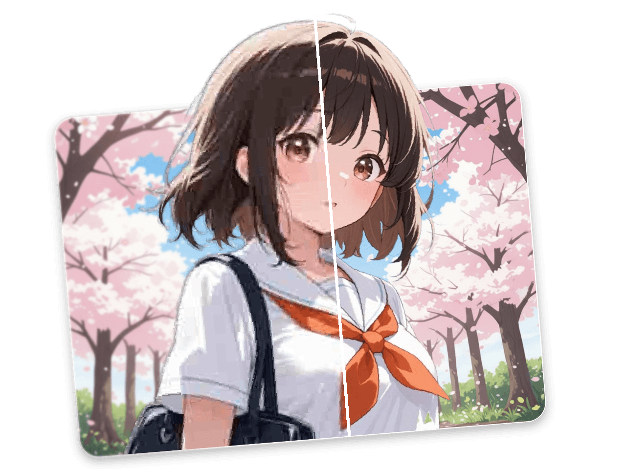 女の子のアニメ画像解像度をあげる