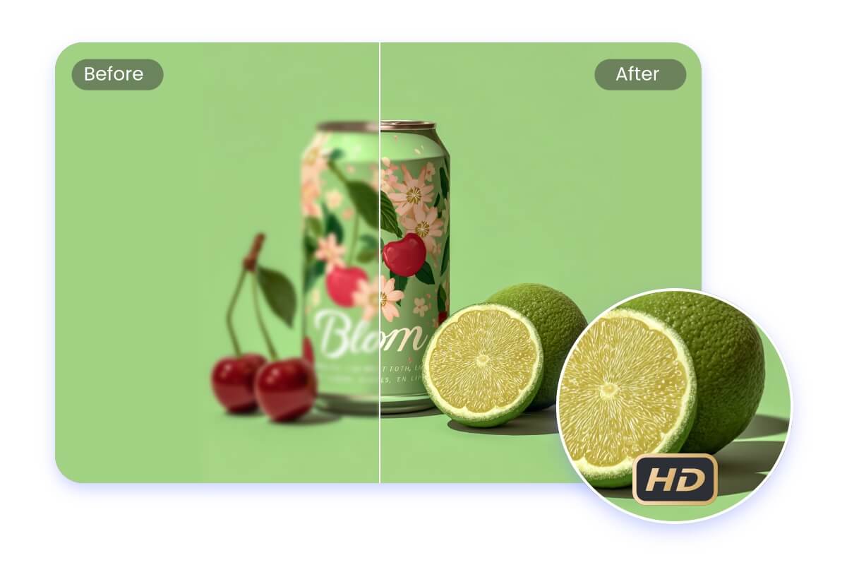Improve photo clarity and sharpness with Fotor free photo enhancer to restore fine textures and make product photos HD ready