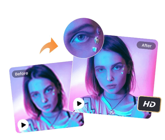 Improve video quality of a singing girl with fotor ai tool