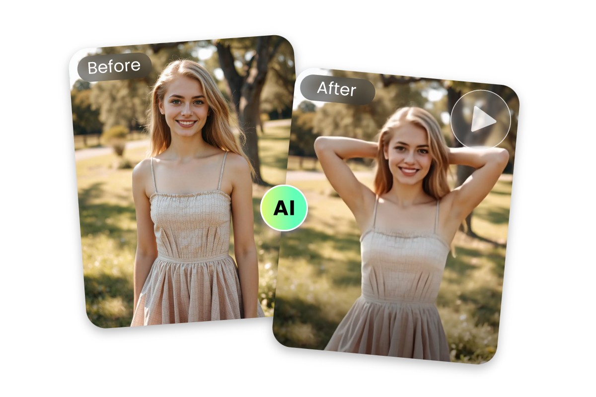 Instant AI sway dance generator featuring letting a beauty sway from side to side