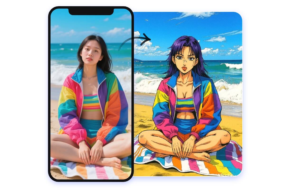 スマホアプリを使ってジョジョ風イラストを変換