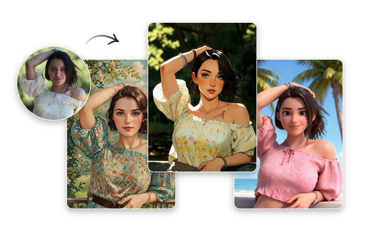 Keep good character consistency with fotor ai style transfer tool