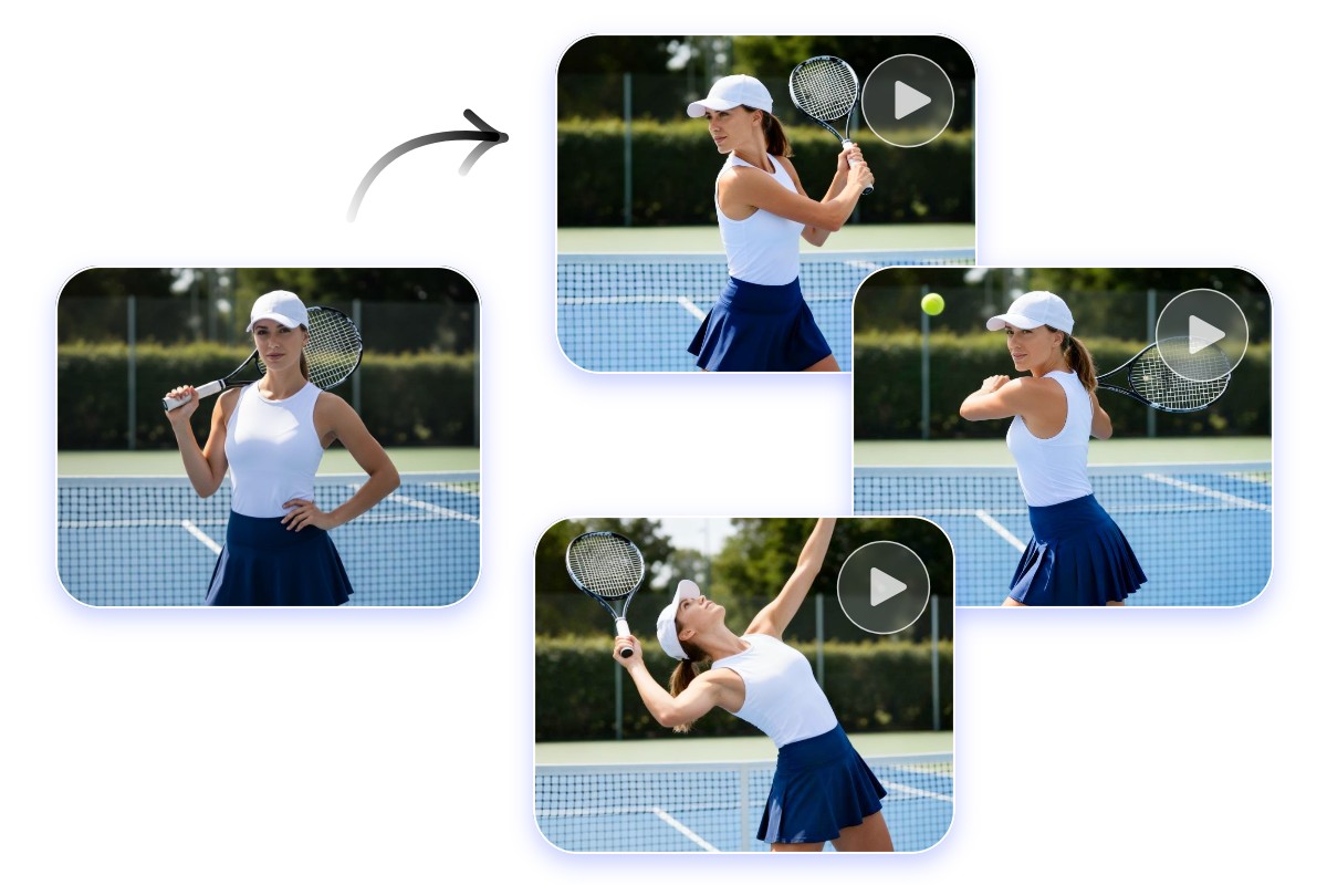 Keep the consistency of the female portrait in every frame