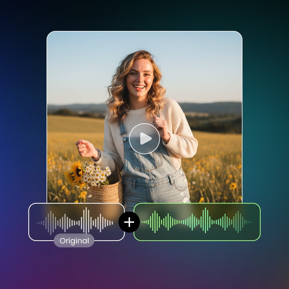 Keep your original sound or let ai build new background audio