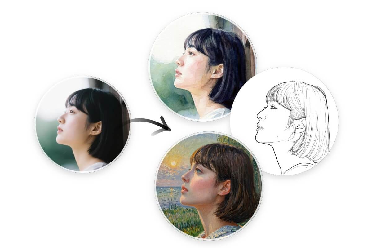 顔写真を絵画風にしてさりげなく自分らしく