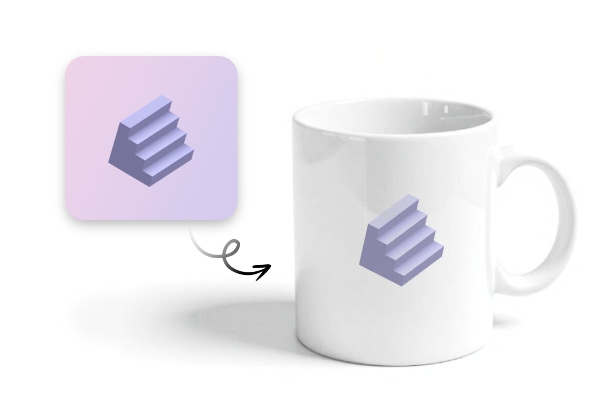 Make 3d logo mockup and add it to a white mug