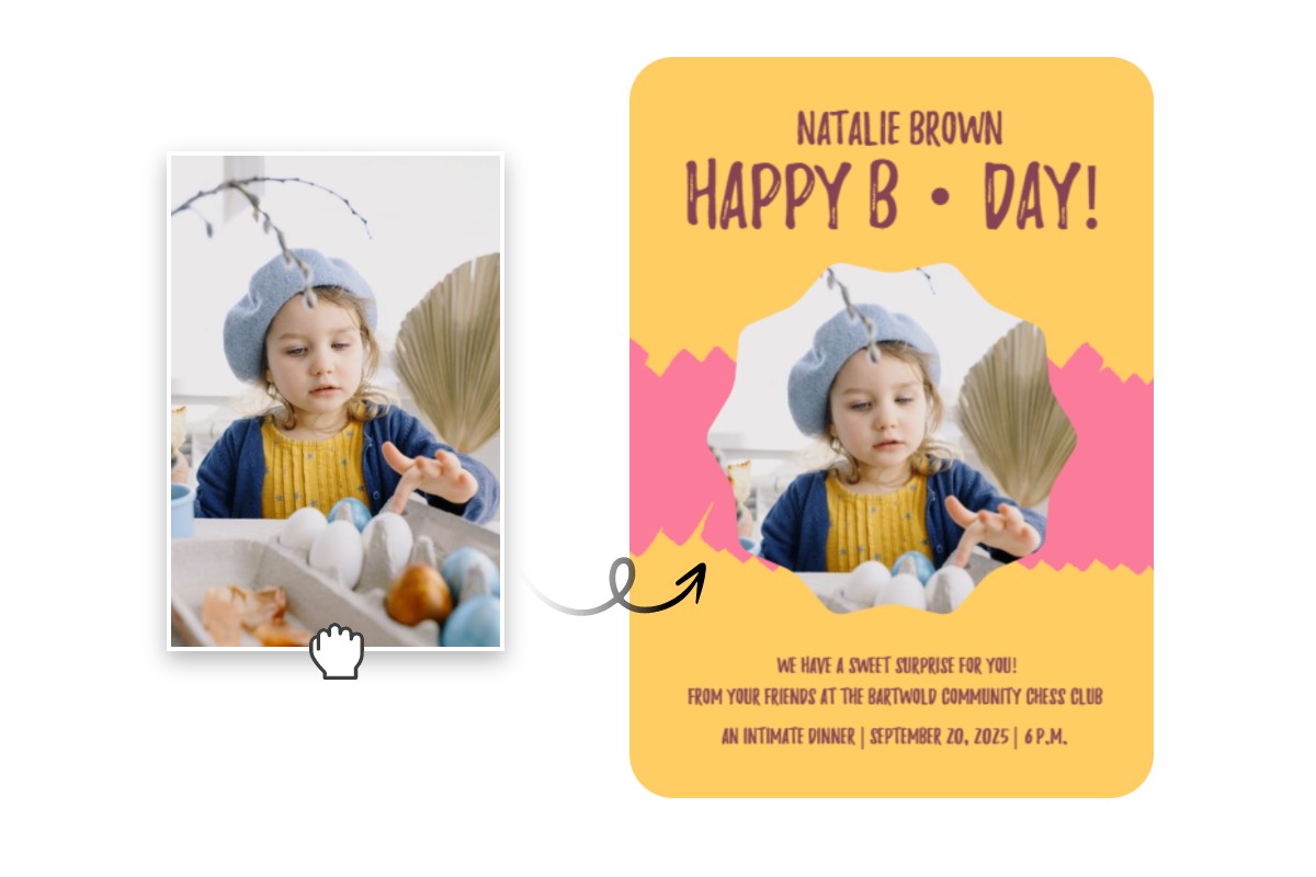 Make a birthday poster from a photo of a baby using fotor birthday poster maker