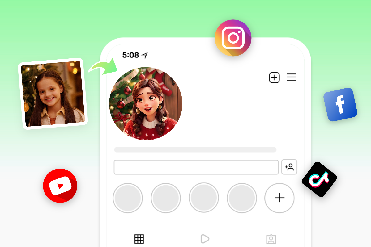 Make Unique Christmas Profile Pictures Online for Free | Fotor