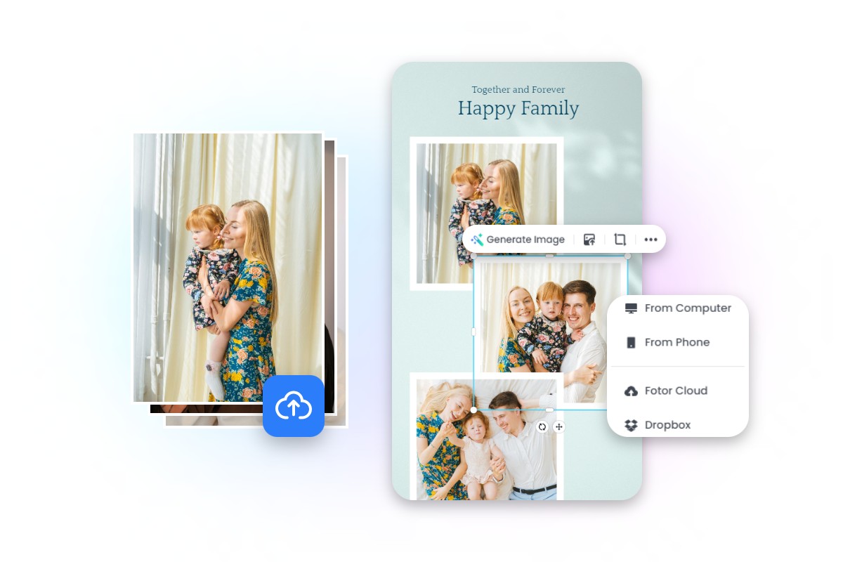 Make a collage instagram story about a three member family in fotor instagram maker