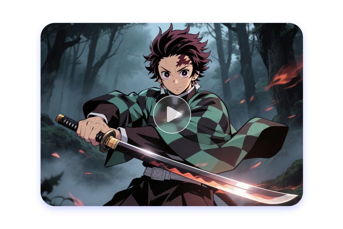 Make a cool boy in Japaniese anime style holding a samurai sword