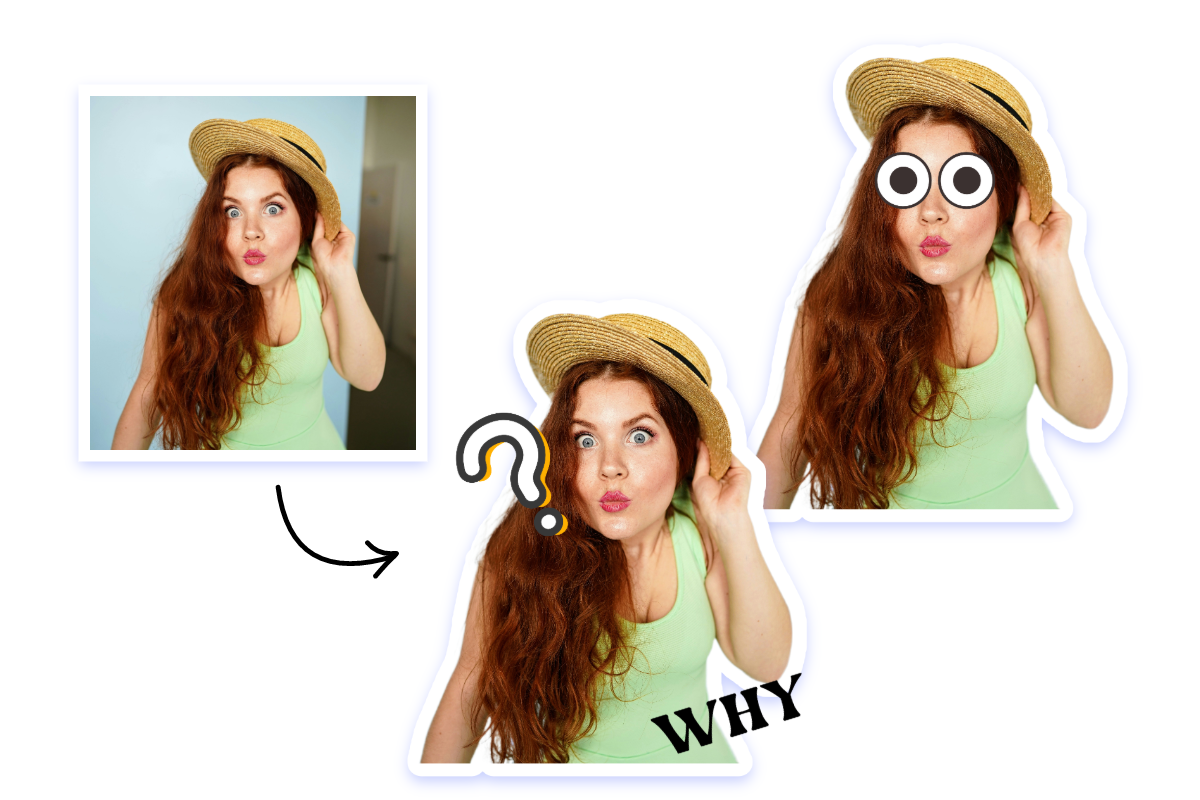 Make a girls photo to stickers with online editing tools in fotor