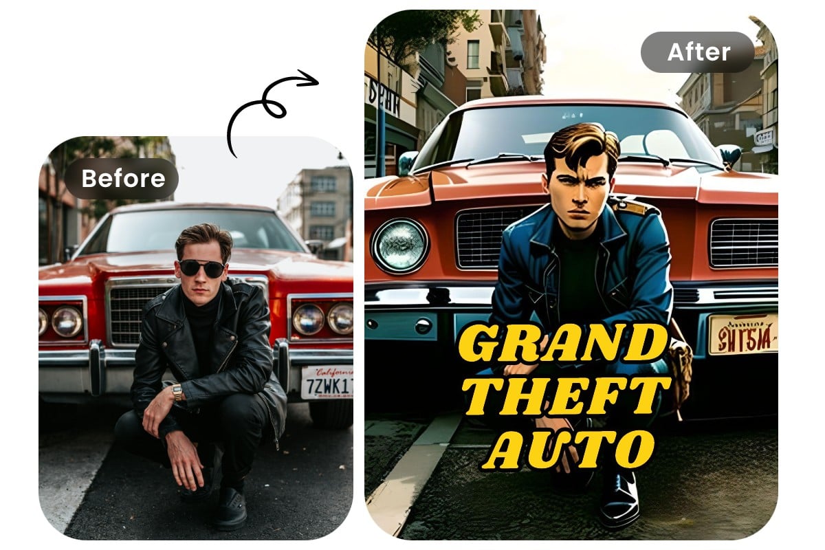 AI GTA Filter: Turn Photo to GTA Style Online | Fotor