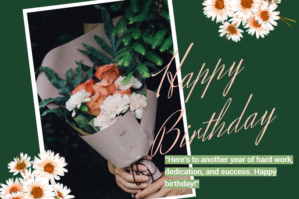 Make a green blossom birthday card using fotor birthday card maker