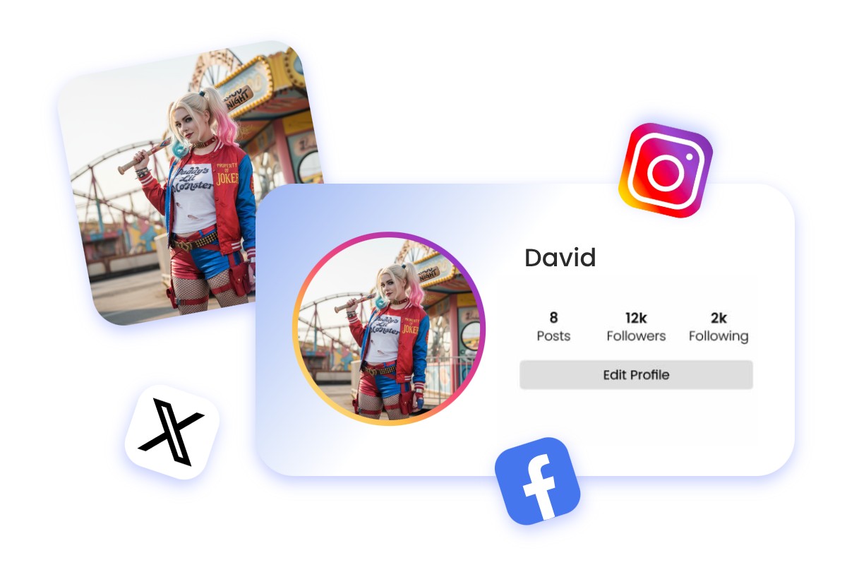 Mit dem Fotor Cosplay-Generator werden Cosplay-Profilbilder und Avatare erstellt