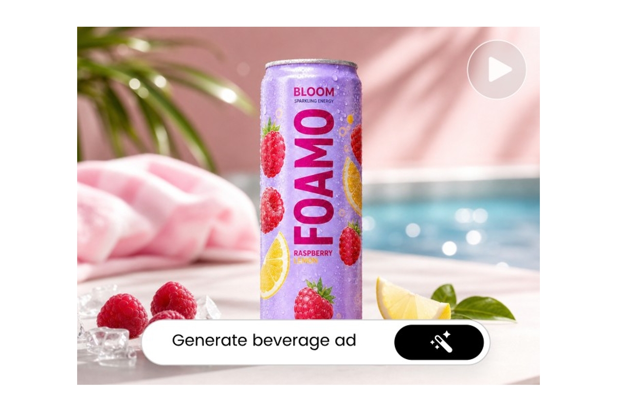 Make an ai beverage ad from text