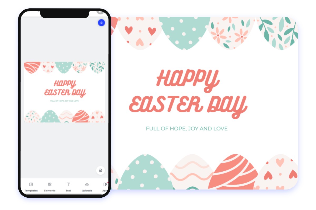 Gestalten eine Osterkarte in Fotor APP