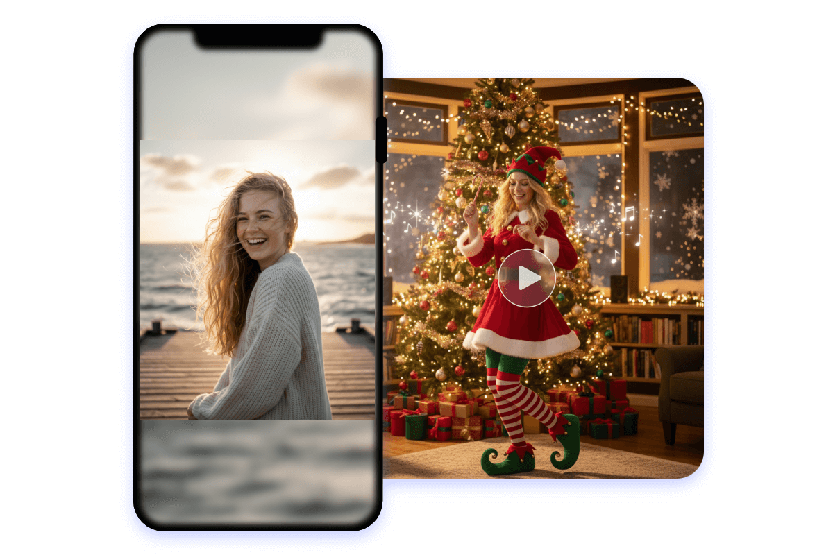 Erstelle ein Weihnachtself-Video direkt auf deinem Handy