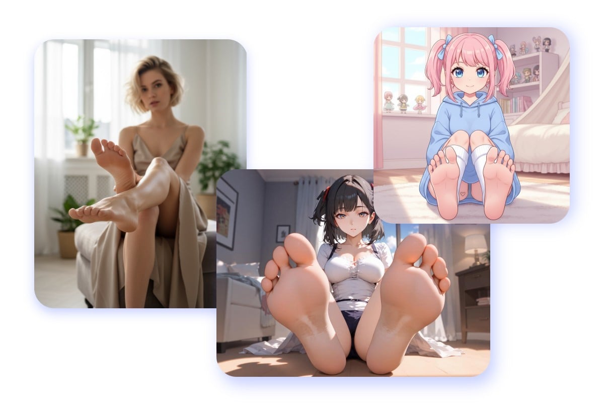 Make anime or realistic feet pics as desired