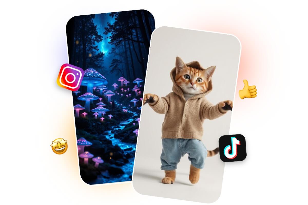 Make creative share worthy AI videos for social media