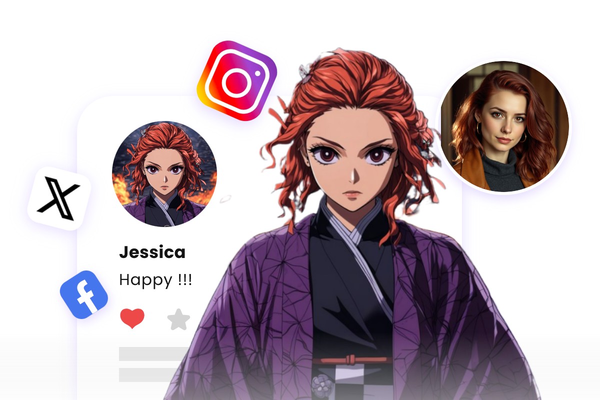 Make demon slayer pfp on social media