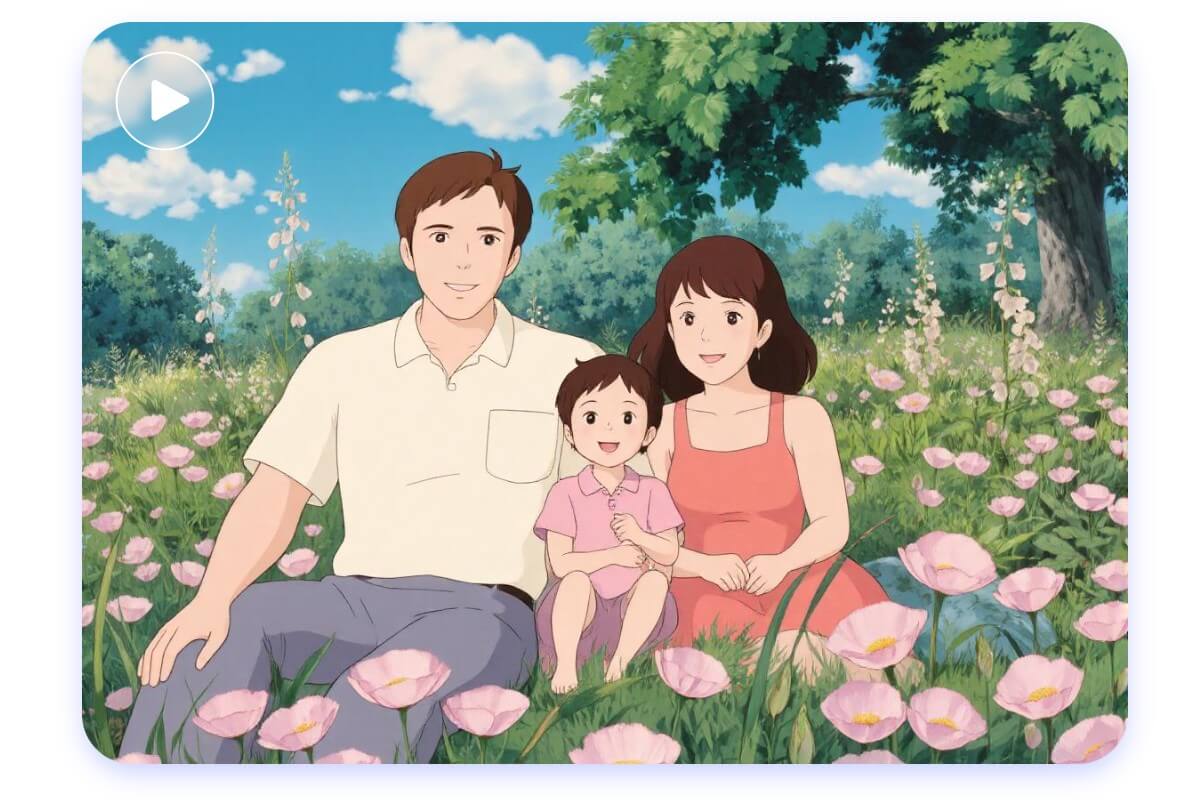 Make ghibli family photo video