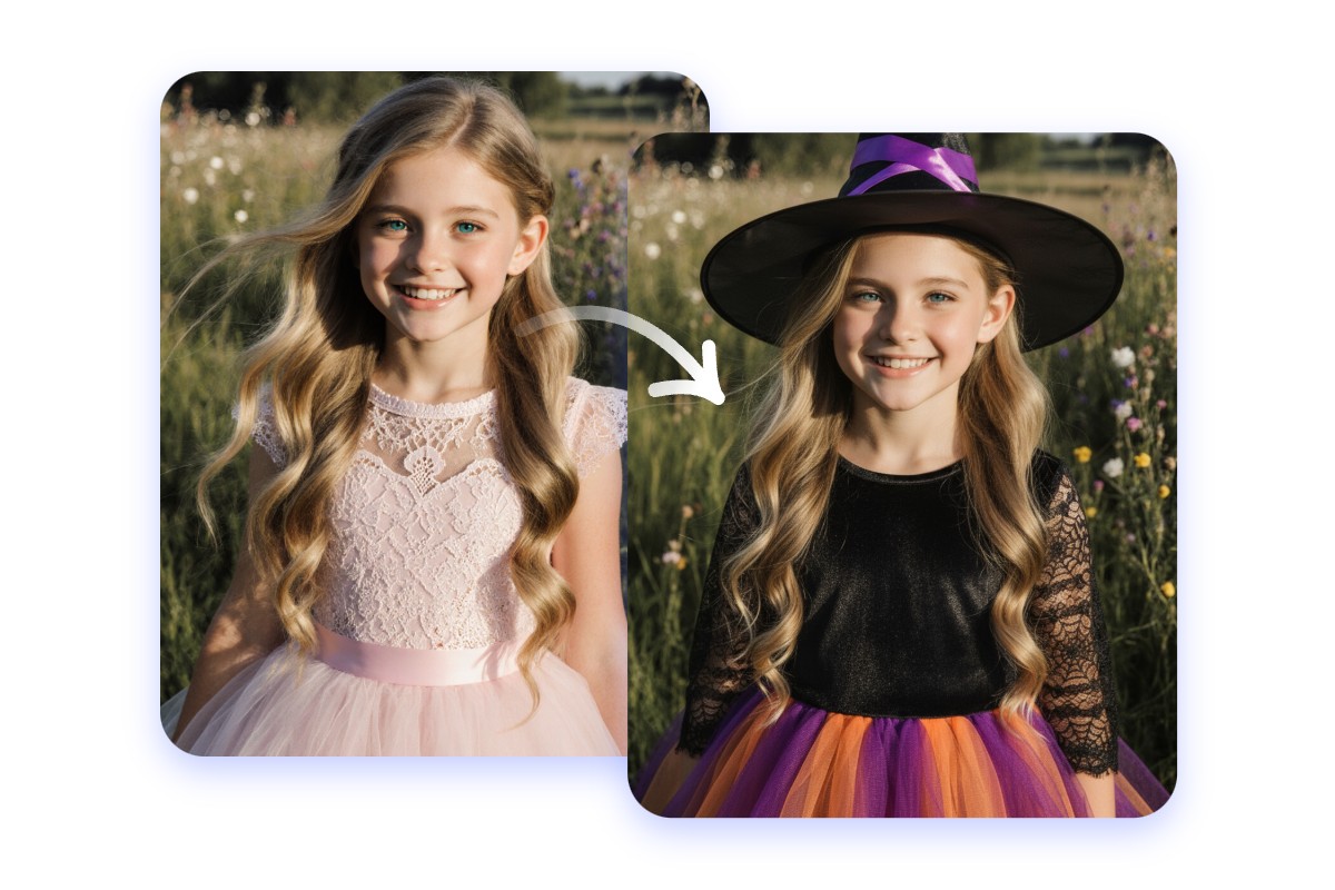 Mit Fotor's KI-Kostüm-Generator Halloween-Kostüme für Kinder erstellen
