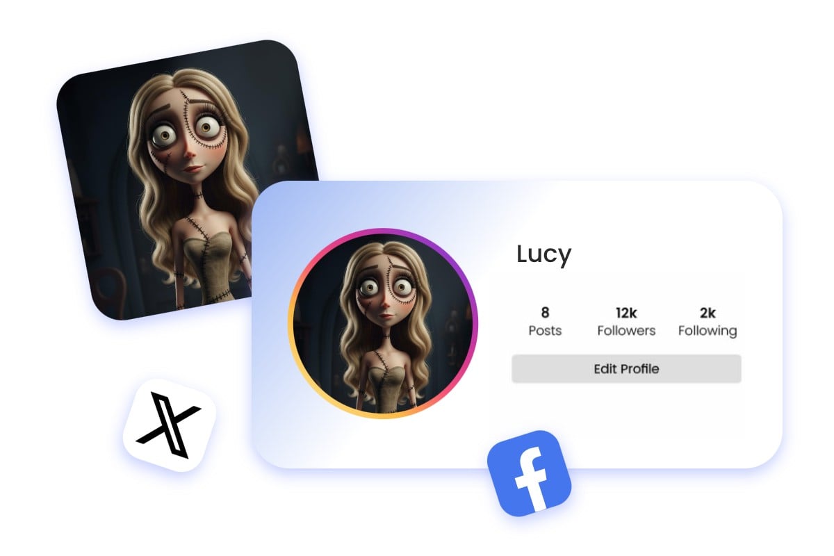 Make halloween pfps for social media