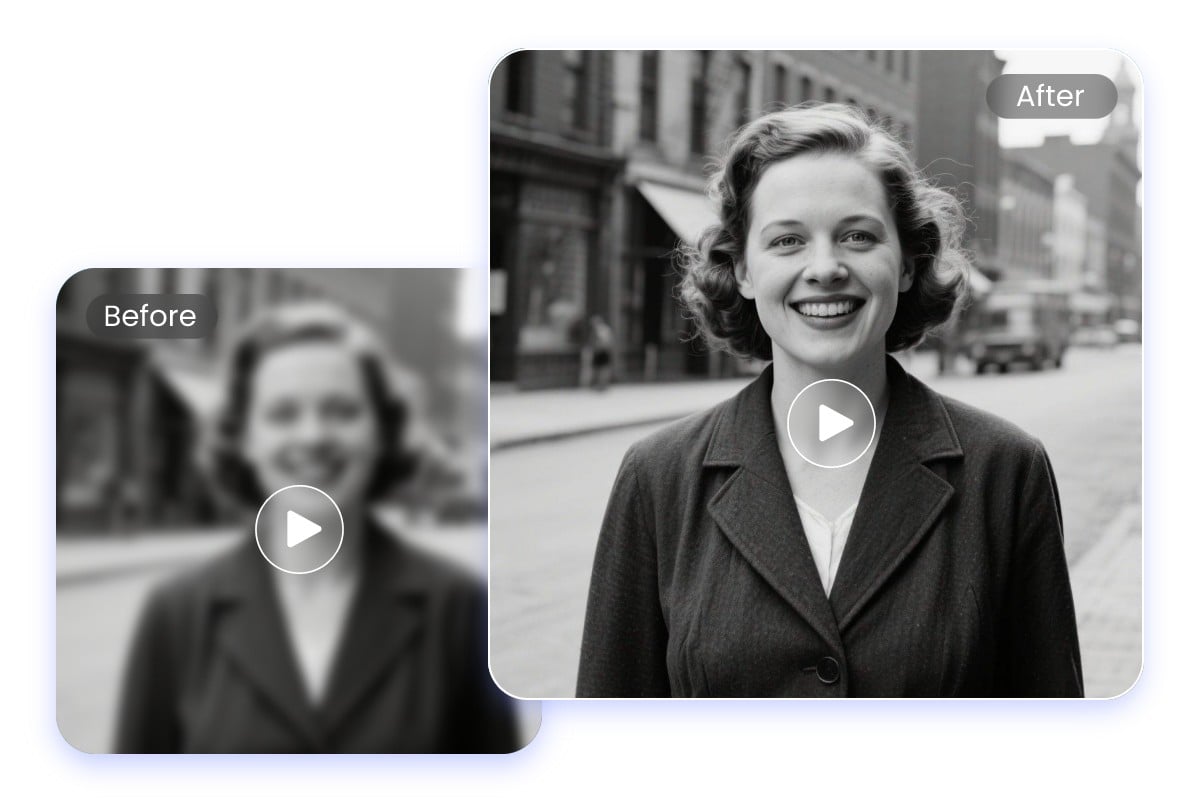 Make old video of a woman clearer with AI