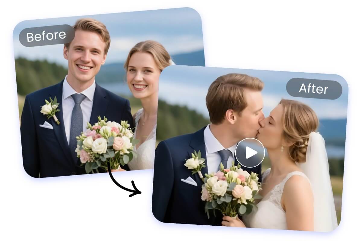 グループ写真用AIディープキス動画