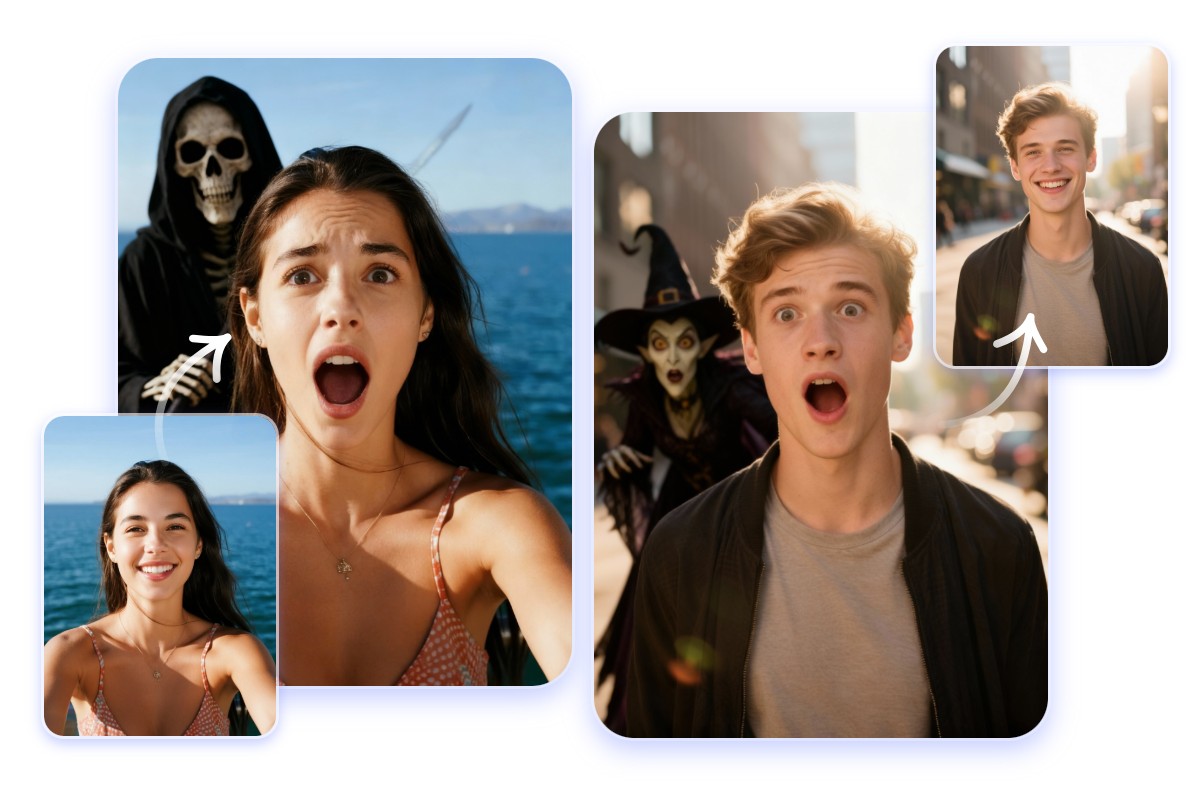 心霊写真メーカー 怖いセルフィーをリアルな心霊写真で作成