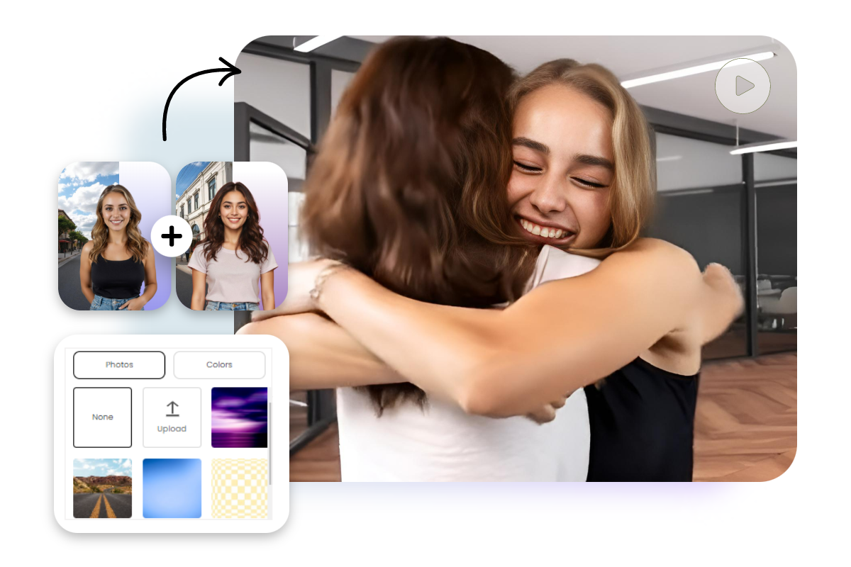 Gestalte deine KI-Umarmung lebensechter mit dem Hintergrundwechsler in Fotor