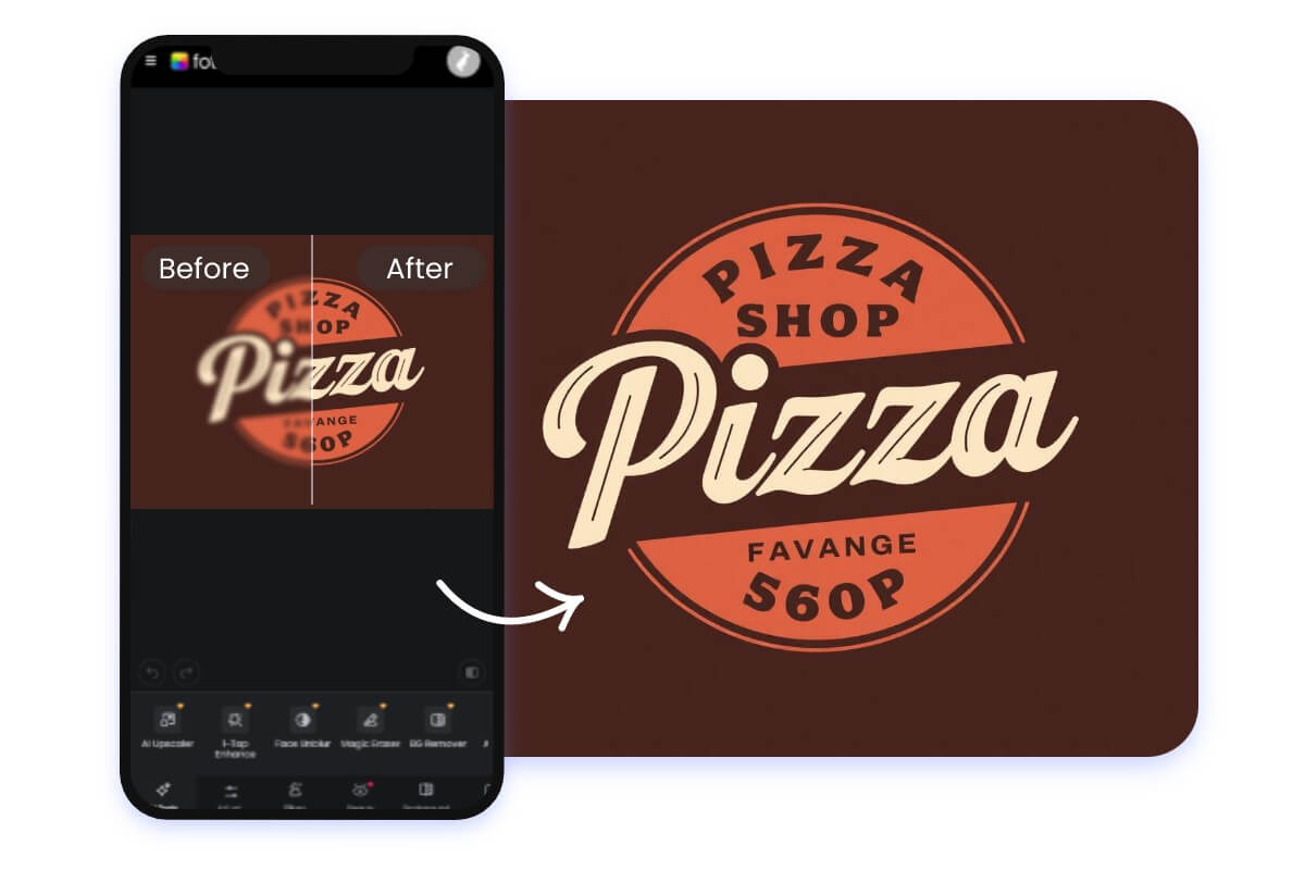 Make your logo higher quality on your phone with fotor logo enhaner app