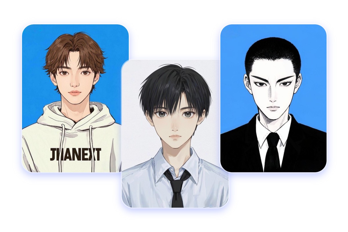 さまざまなスタイルの男子高校生を自由に生成