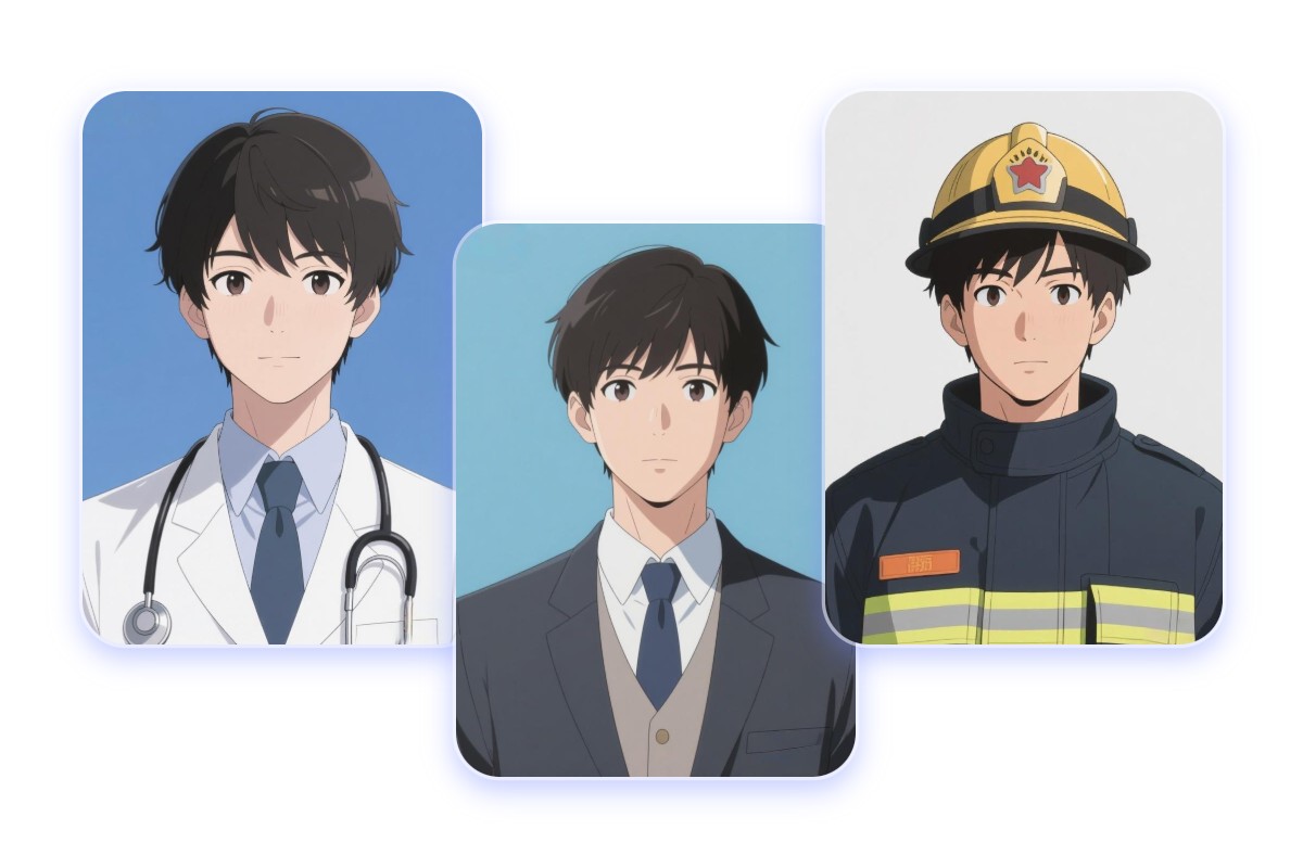 男子高校生だけじゃない！他の職業の男性キャラも作成可能