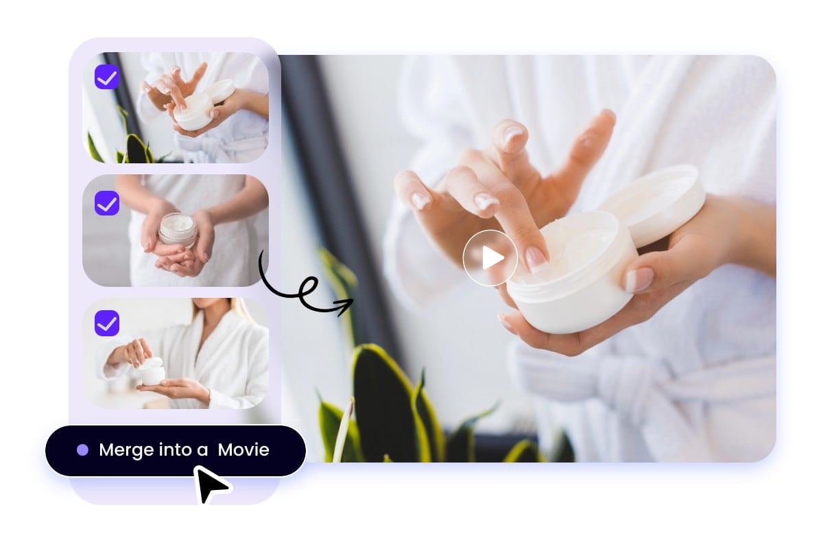 Merge generated videos into a complete promo video ad