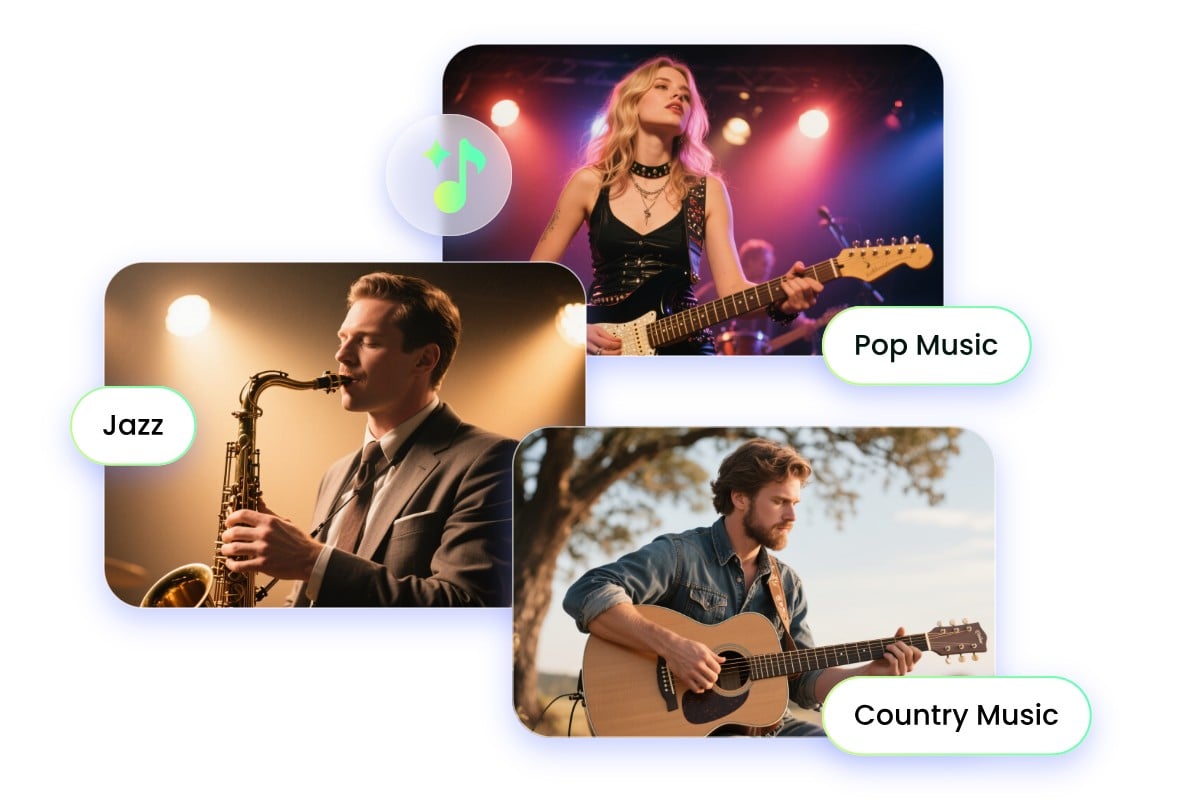 Multiple music style options in fotor ai music generator