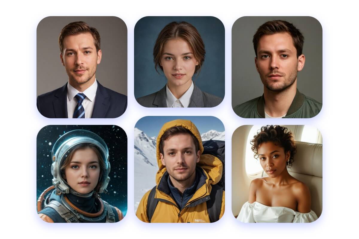 Multiple style options for ai profile photos in fotor
