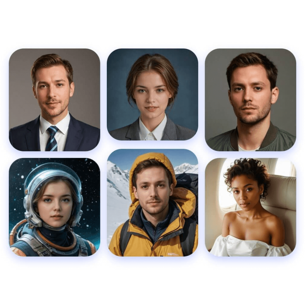 Multiple style options for ai profile photos in fotor