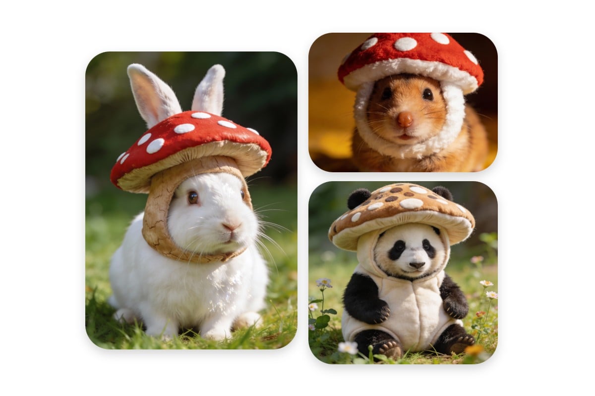 犬猫だけじゃない！うさぎや小動物など、あらゆるペットがきのこに変身