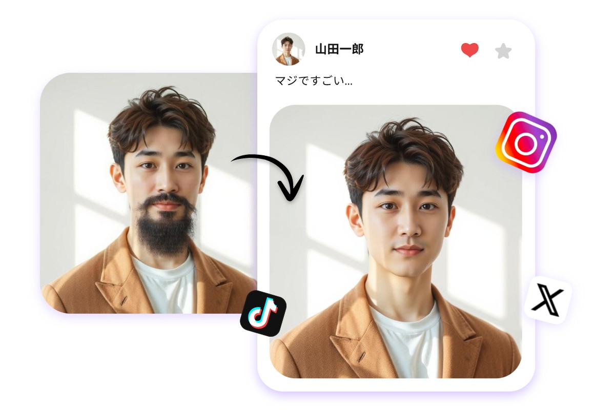 SNSで話題の青髭隠し方チャレンジ
