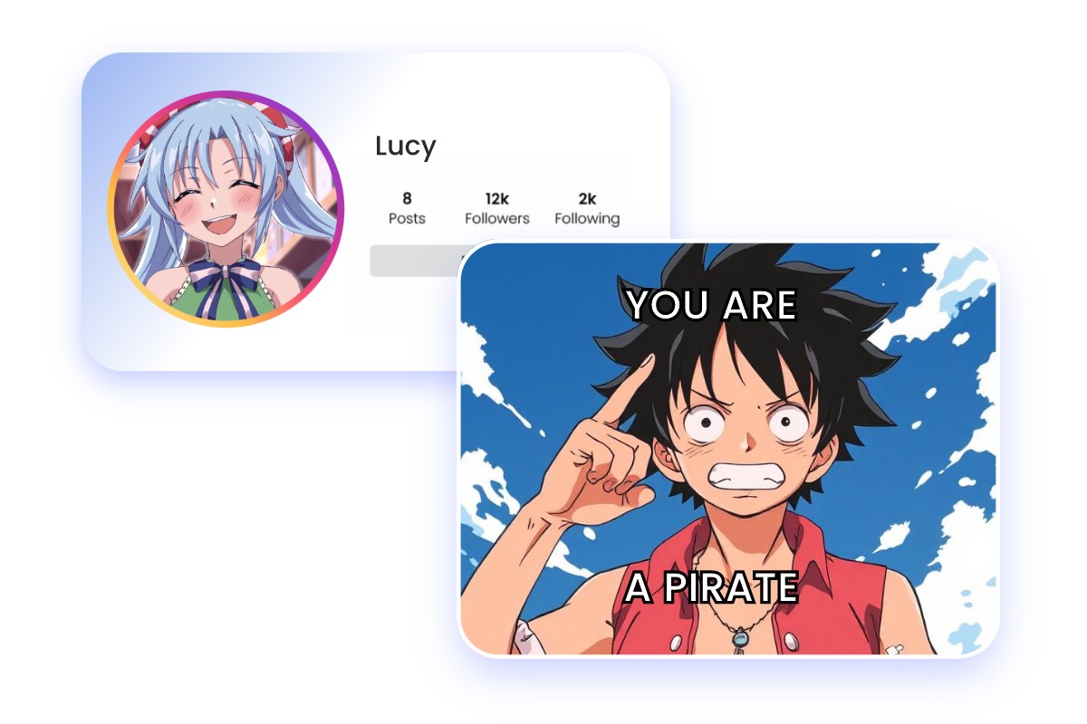 One piece social media pfp and one piece meme