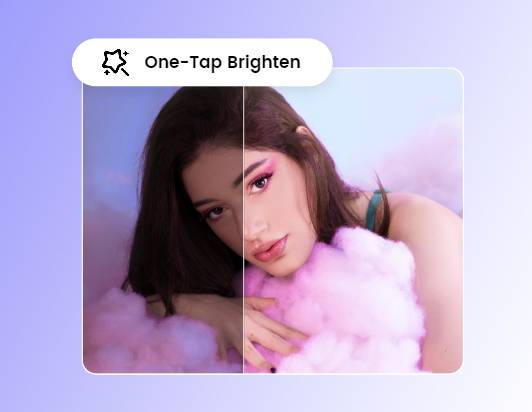 brighten a video of beautiful female with fotor ai video brightener