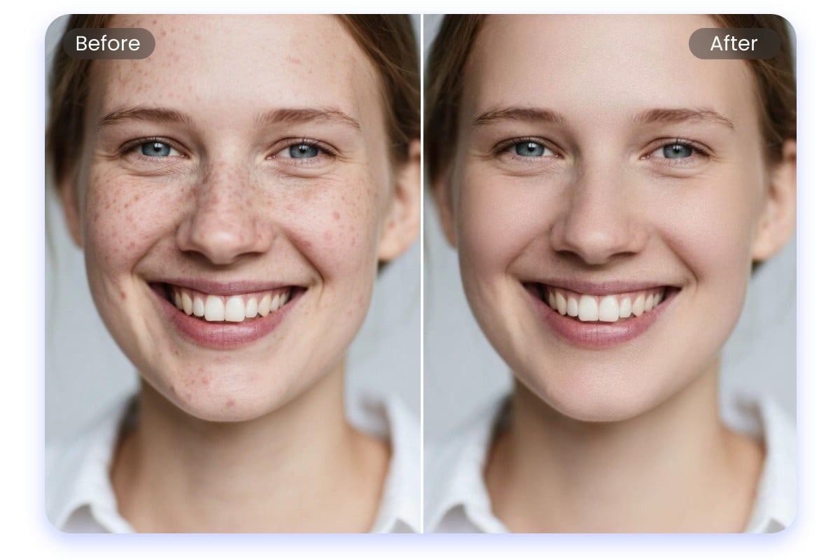 One tap skin enhance tool for glowing smooth photos