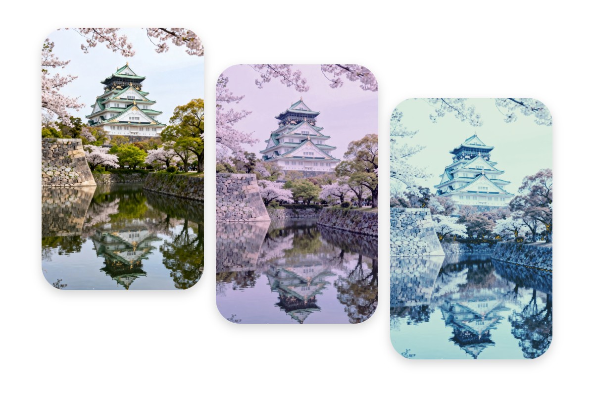 壁紙に異なるフィルターを追加する