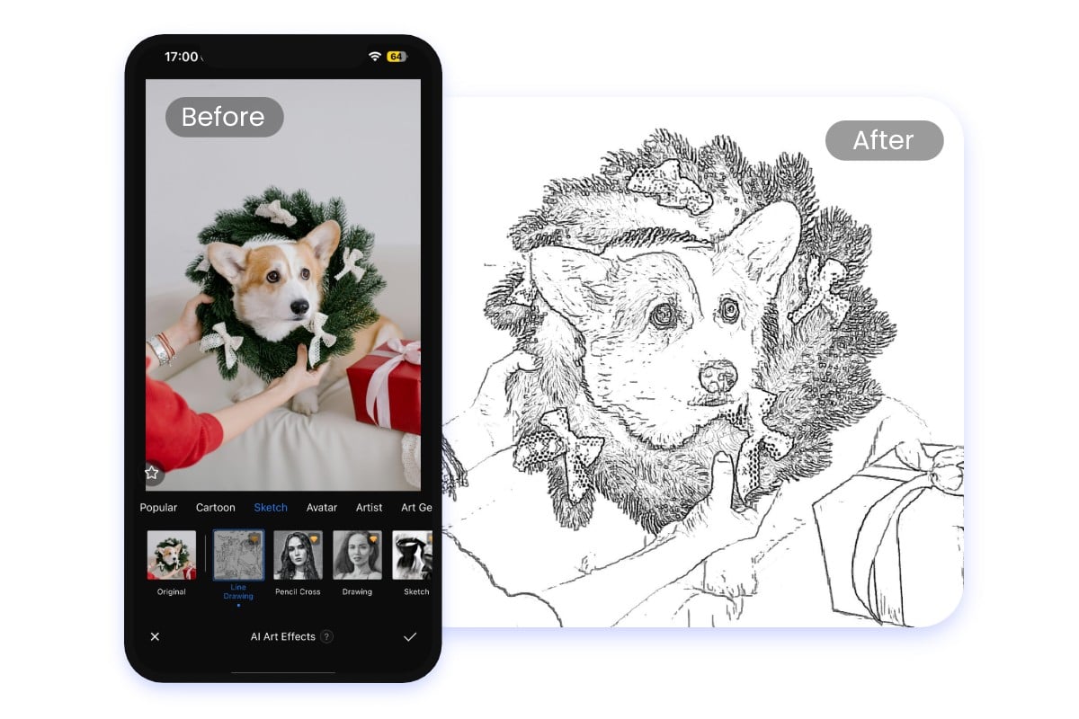 Turn Photo Into Line Drawing with AI: Outline a Picture Online | Fotor