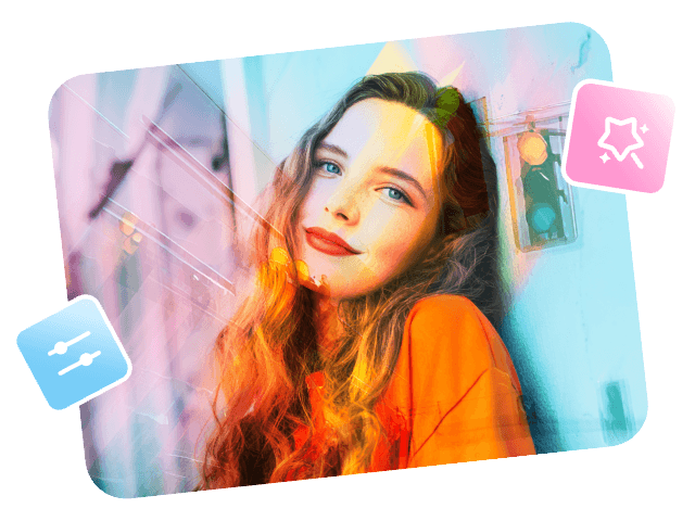 Overlay images to create a double exposure effect for a womans photo with fotor