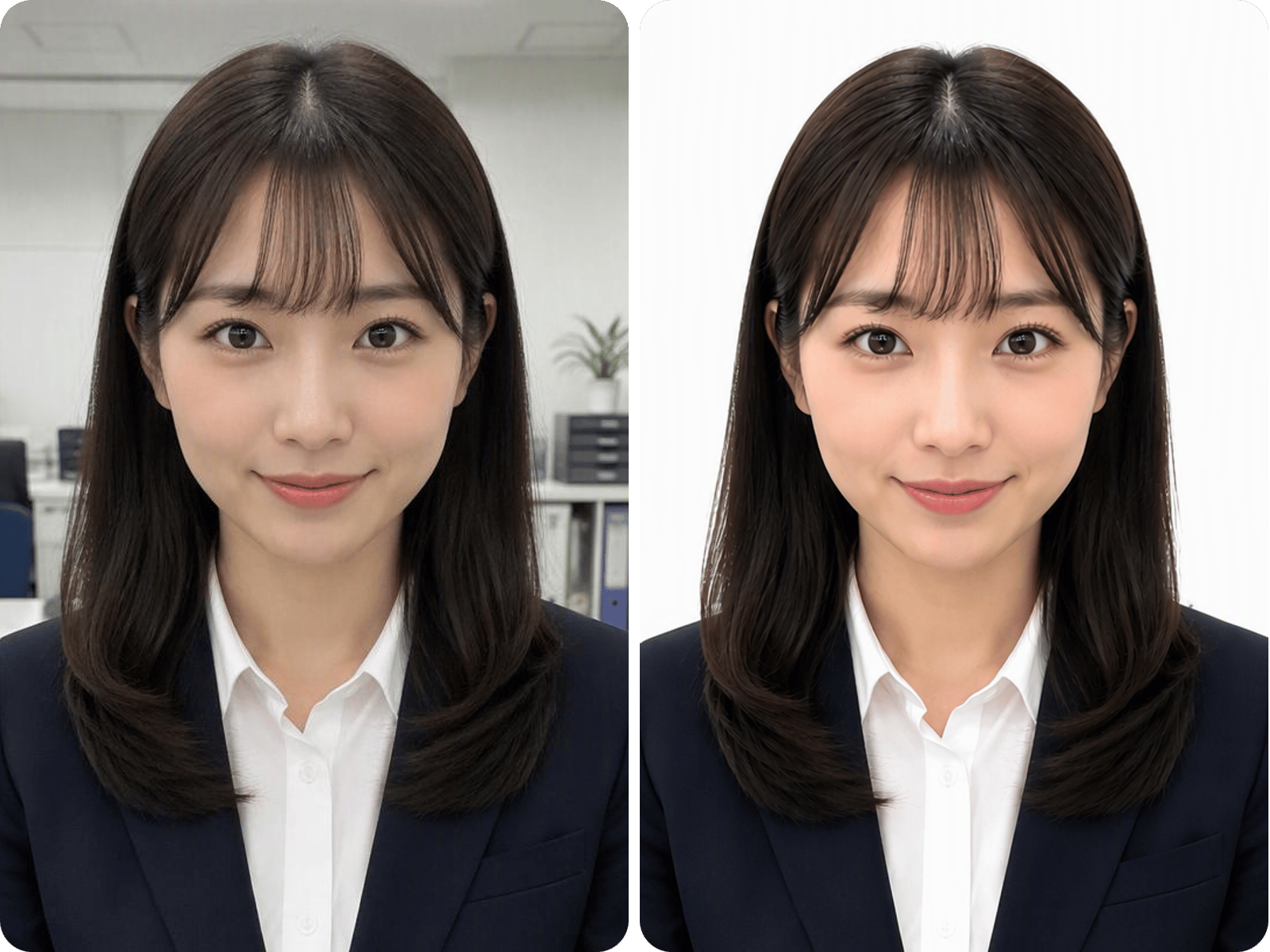 証明写真の背景色を自由に変更